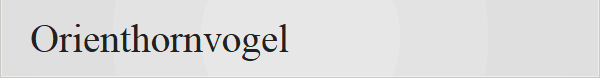 Orienthornvogel