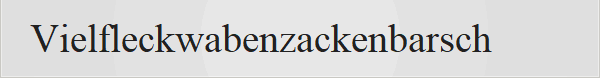 Vielfleckwabenzackenbarsch