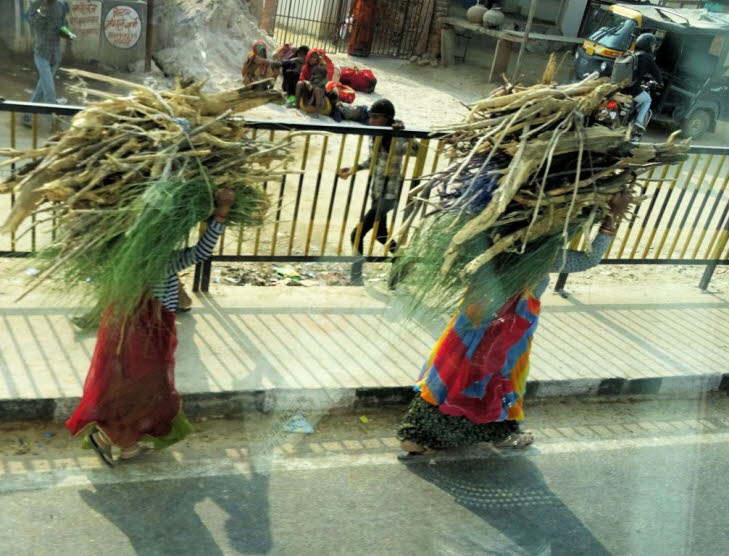 Traditioneller Holztransport