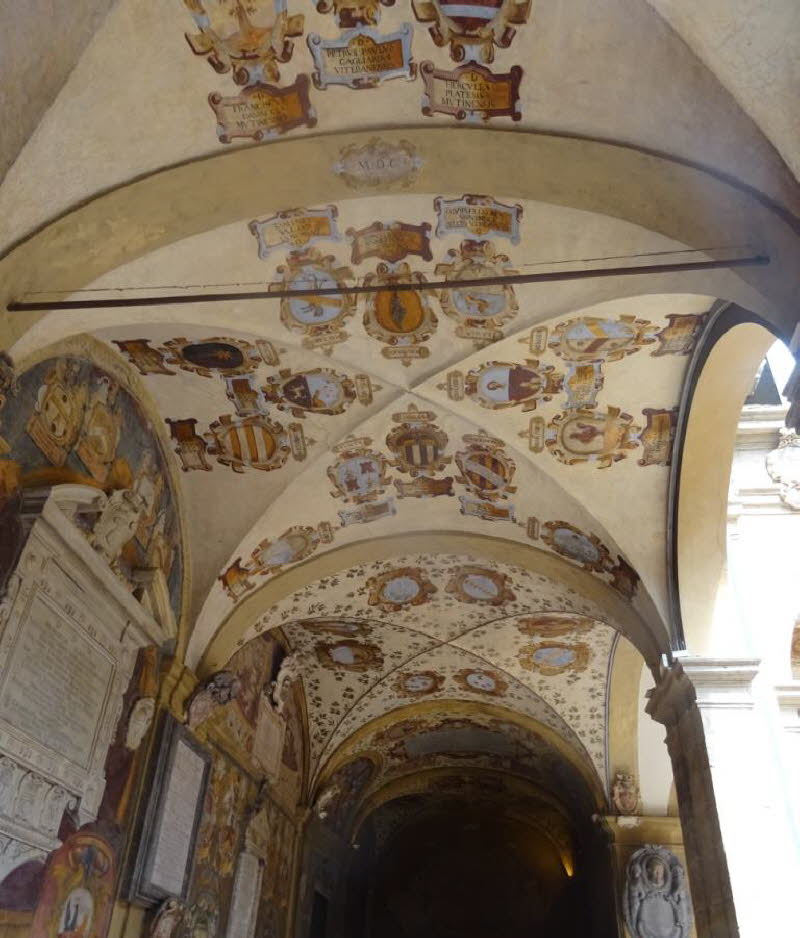 Das Bild zeigt den Palazzo dell'Archiginnasio in Bologna, Italien. Es war von 1563 bis 1803 der erste feste Sitz der Universit�t Bologna. Heute beherbergt das Geb�ude die st�dtische Bibliothek (Biblioteca comunale dell'Archiginnasio) und das ber�hmte Anat