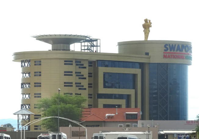 Hauptsitz der SWAPO 2025 fotografiert:Swapo schuldete dem chinesischen Unternehmen, das seinen Hauptsitz in Windhoek baute, mehr als 100 Millionen Dollar, inmitten anhaltender Bedenken darber, wie das Geld fr das Projekt ausgegeben wurde, das auf ber 1