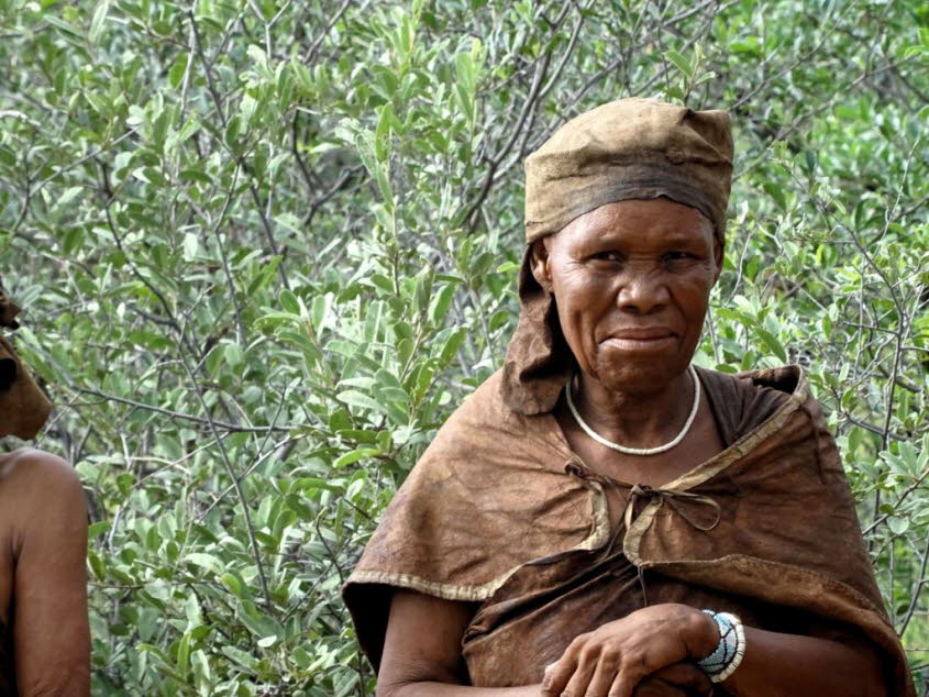 Die San (insbesondere die sdafrikanische Population der !Kung) lassen sich deutlich von dunkelhutigen Bantu in Subsahara-Afrika abgrenzen, whrend die aufflligen Merkmale (vor allem Haut-, Haar- und Augenfarbe) und noch deutlicher die Genome fast allerq
