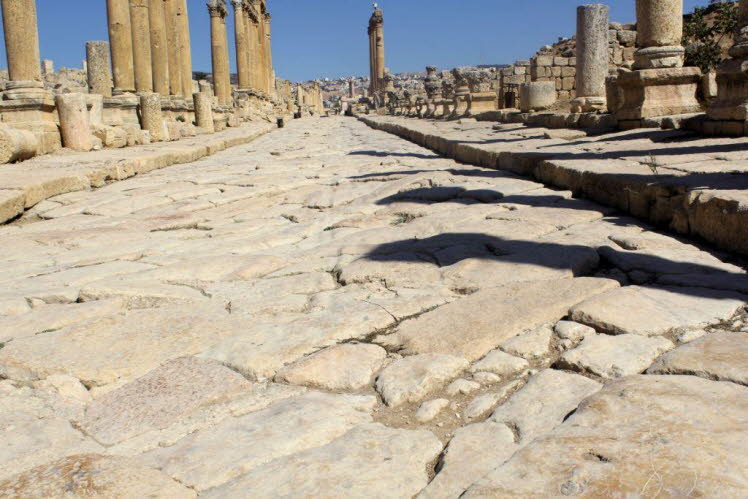 Cardo Maximus in der antiken r�mischen Stadt Jerash in Jordanien. 