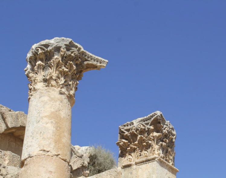 Korinthische S�ulenkapitelle als Teil der Ruinen des Artemis-Tempels