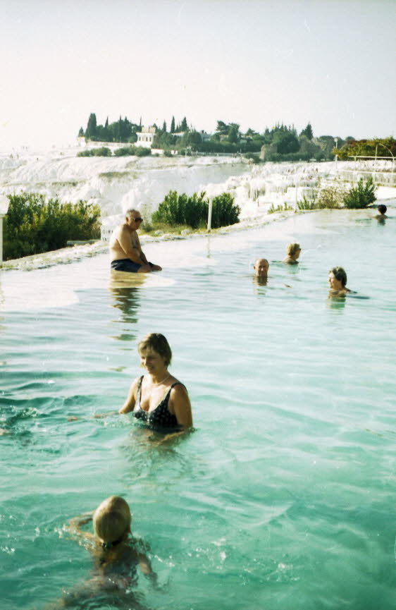 Pamukkale 1996: Blick von der Terrasse unseres Hotelzimmers